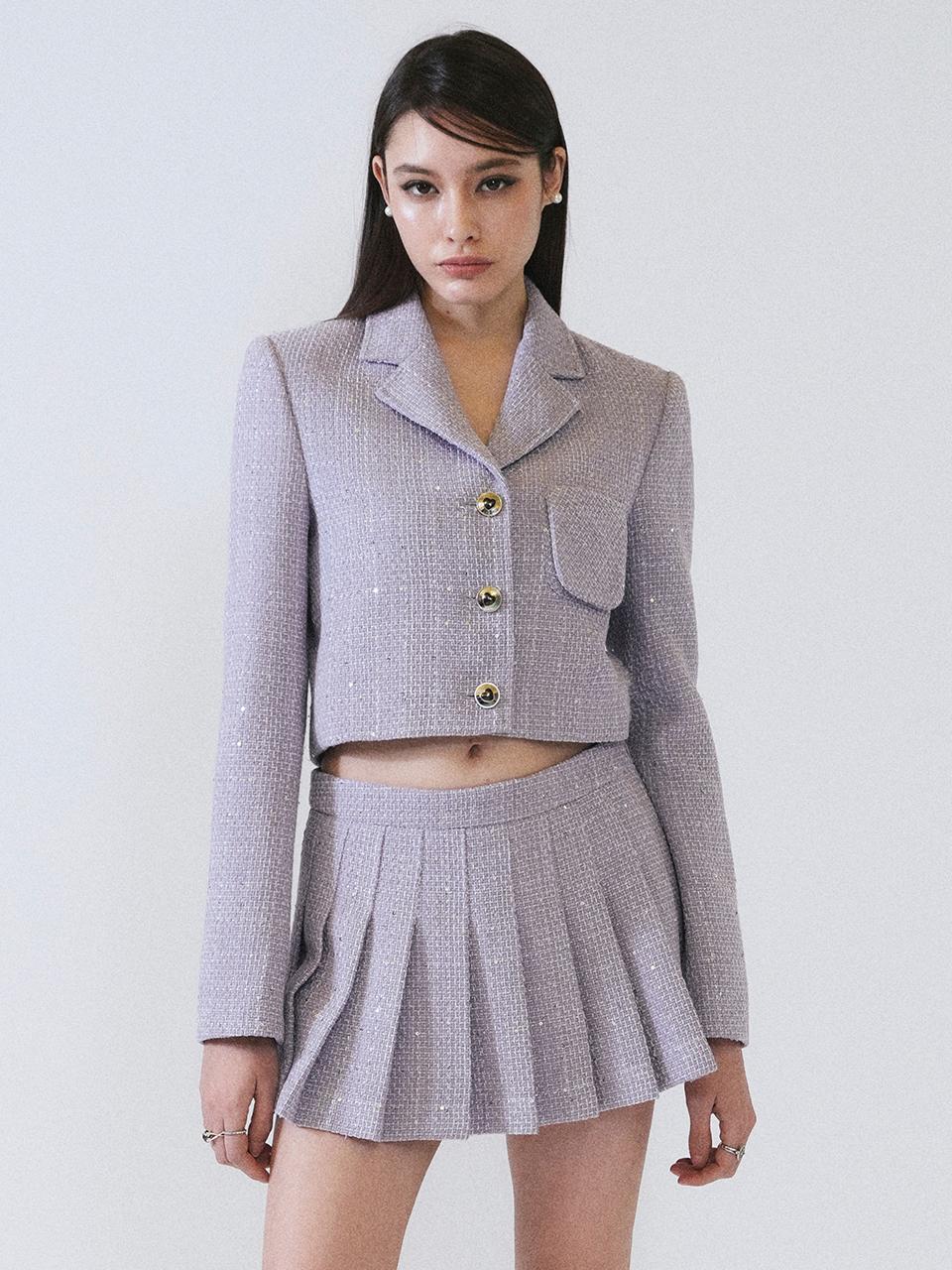 RP TWEED CROP JACKET LAVENDER
