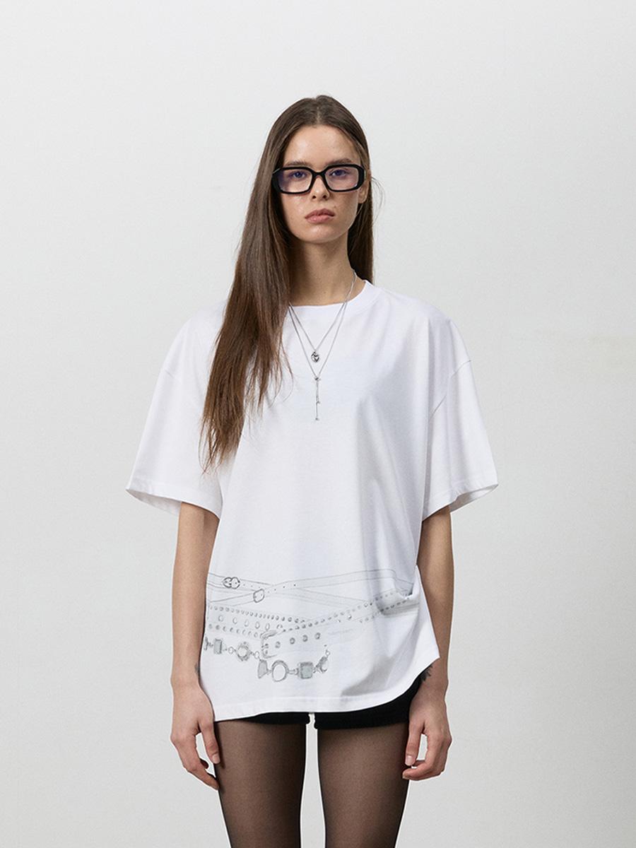 SNAP BELT GRAPHIC TEE WHITE
