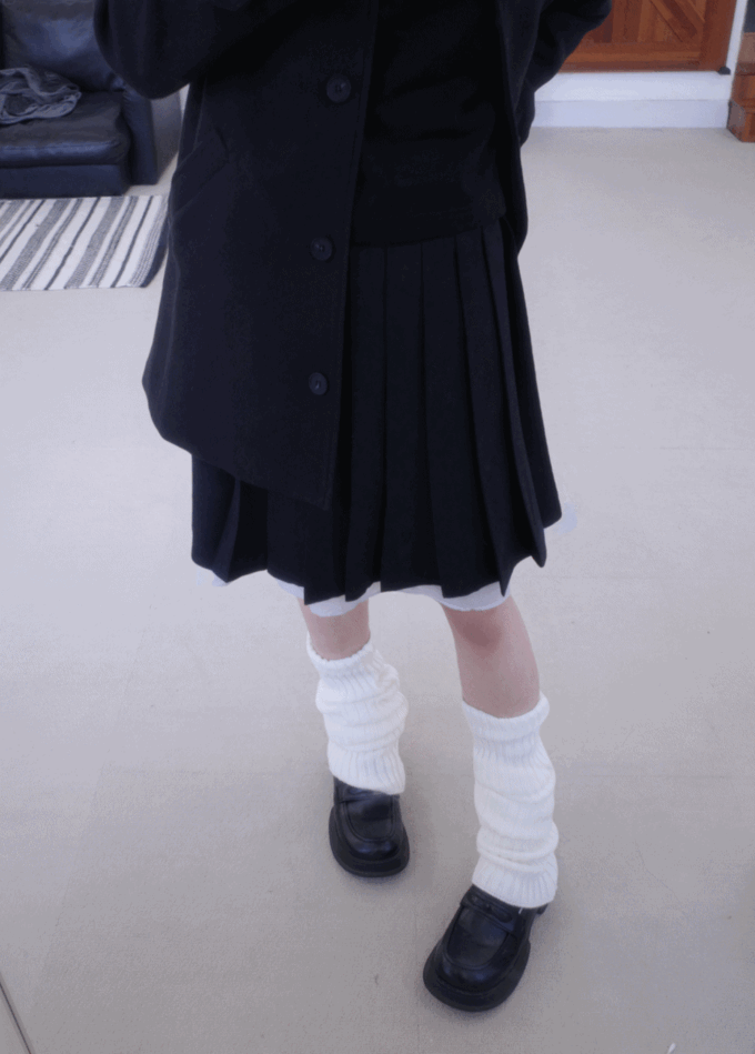 [MD PICK] 미케 레이어드 플리츠 미디 스커트