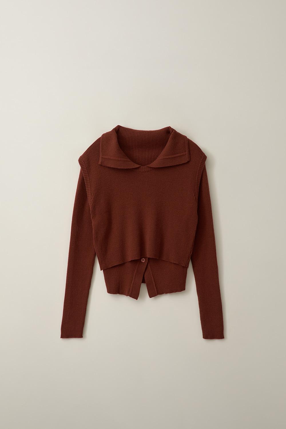 [SET]_캐시미어 세일러 가디건+베스트-브릭