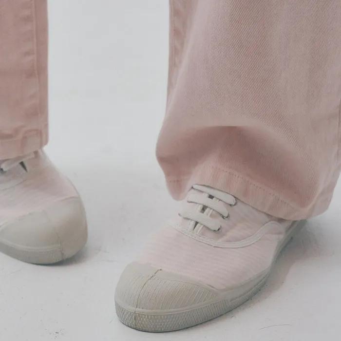 TENNIS LACET FRESH STRIPES - ROSE