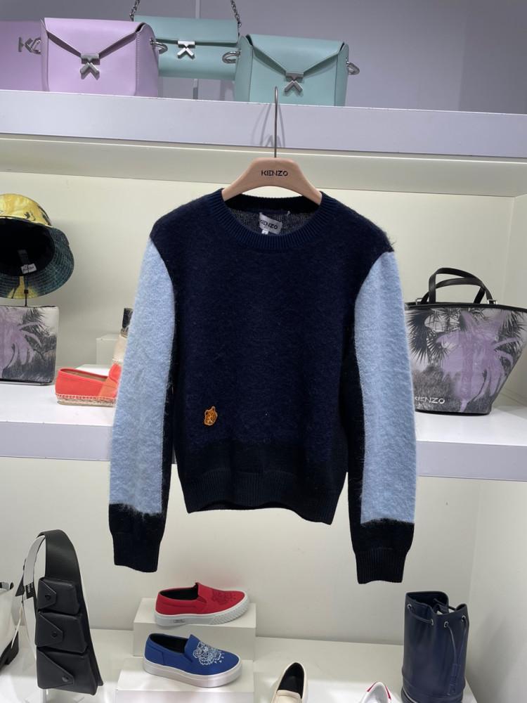 겐조 FW2020 여성 로고 모헤어 니트 2PU511 3AF 63 네이비