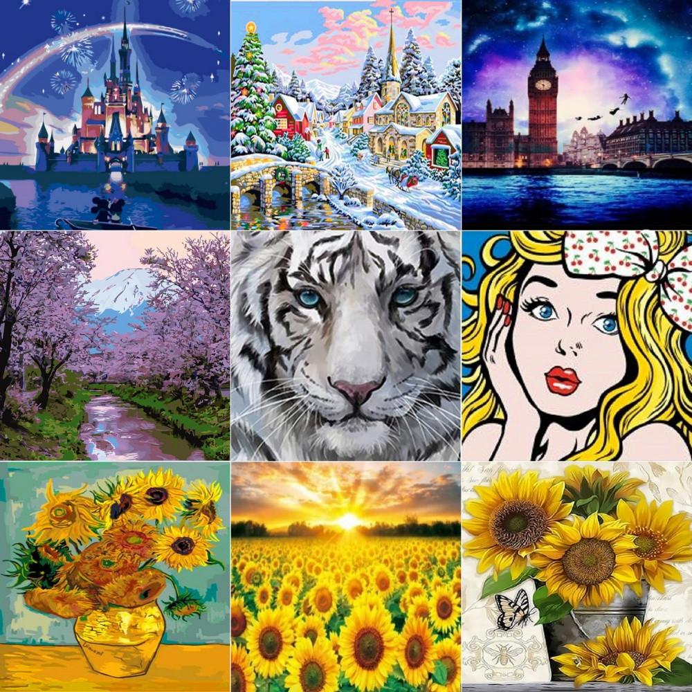 명화 피포페인팅 DIY 유화그리기 해바라기 그림 세트 아크릴화