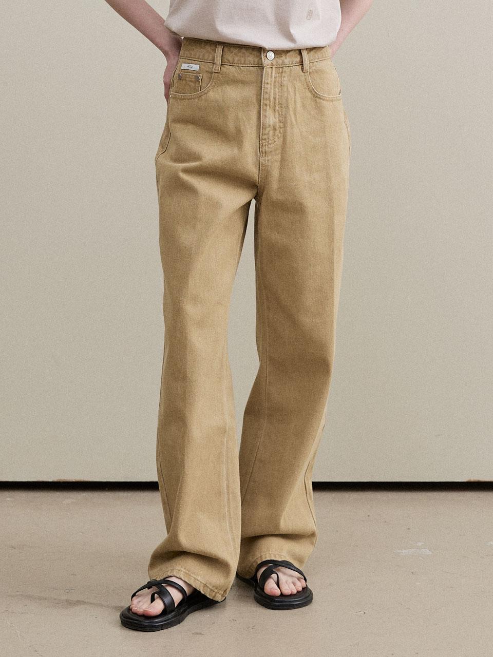 스트레이트 데님 팬츠_BEIGE