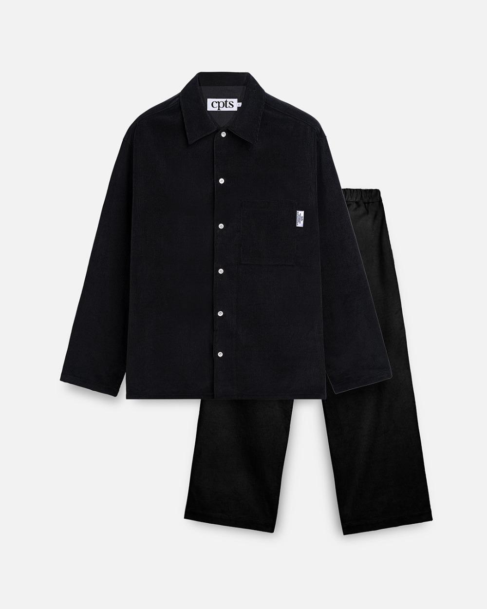 CORDUROY LONG SLEEVED SETS_BLACK