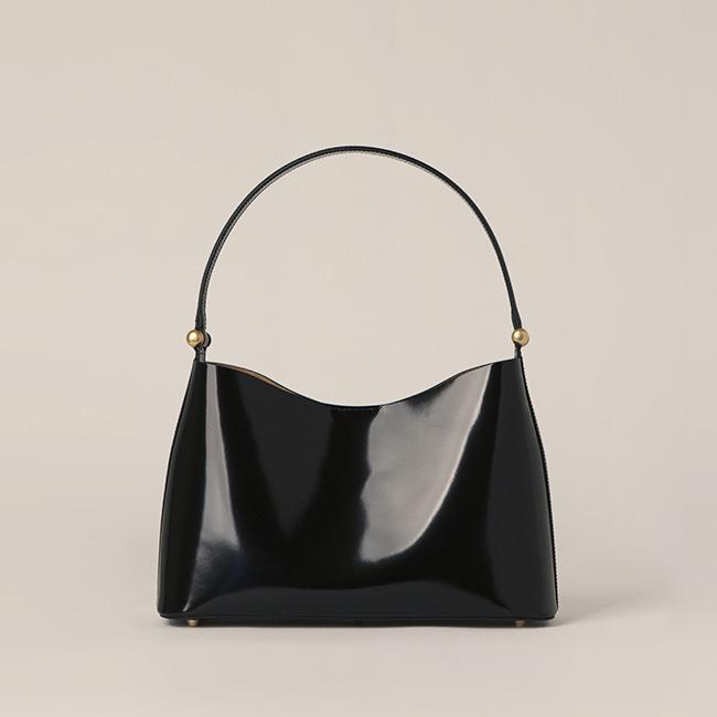 BER SHOPPER BAG_PATENT BLACK