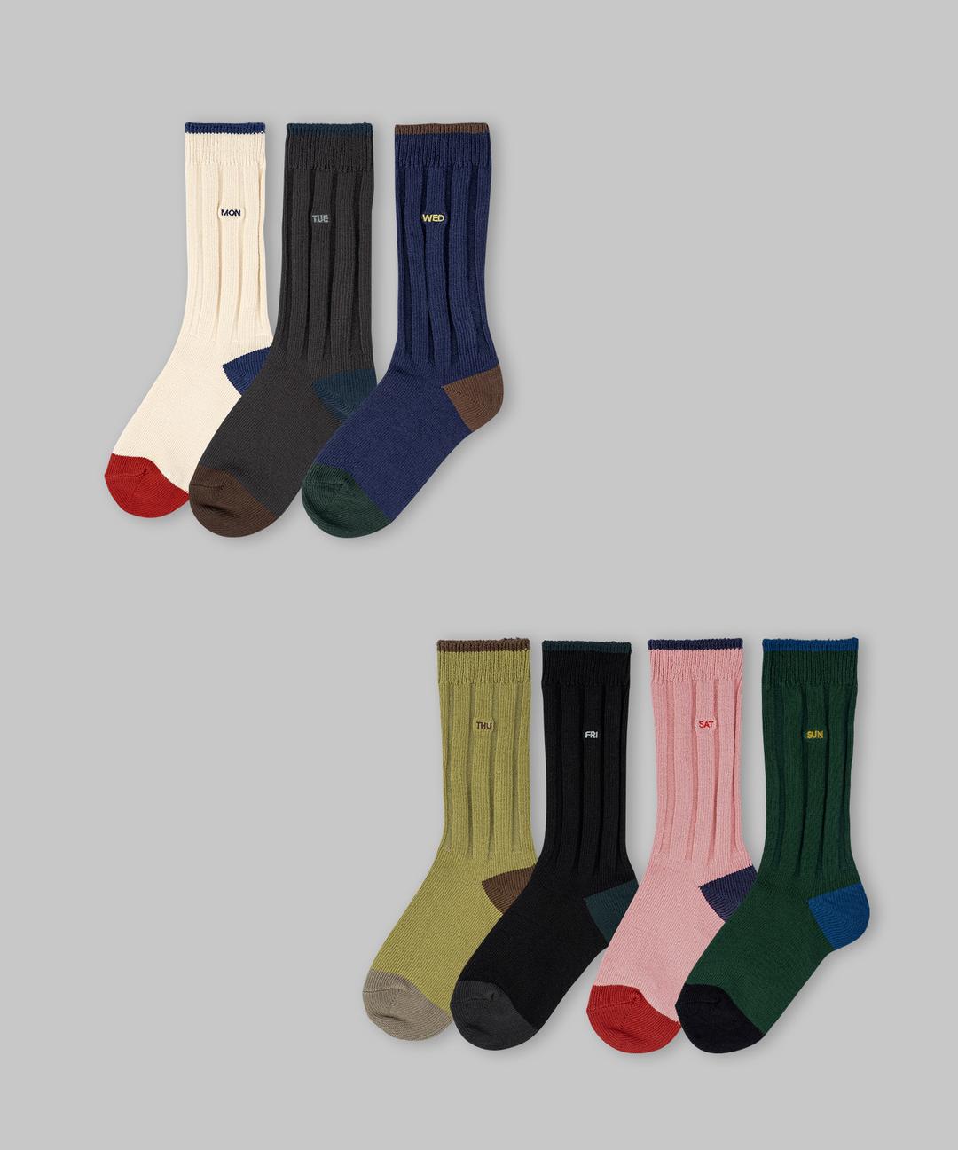 세븐데이즈 삭스 2개 세트(7 colors)