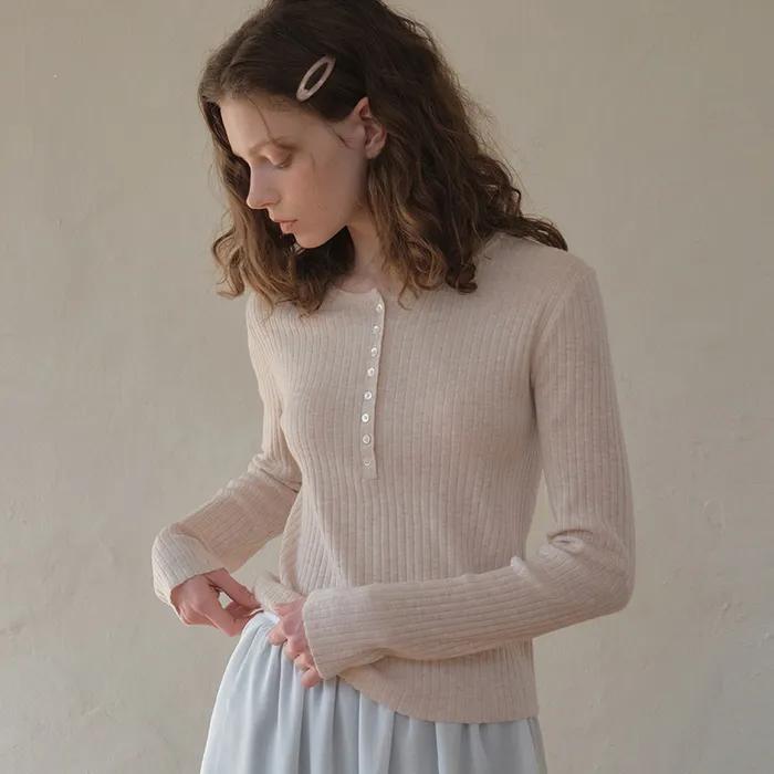 Deep Henry Neck Knit_Soft pink(OC26KN01)