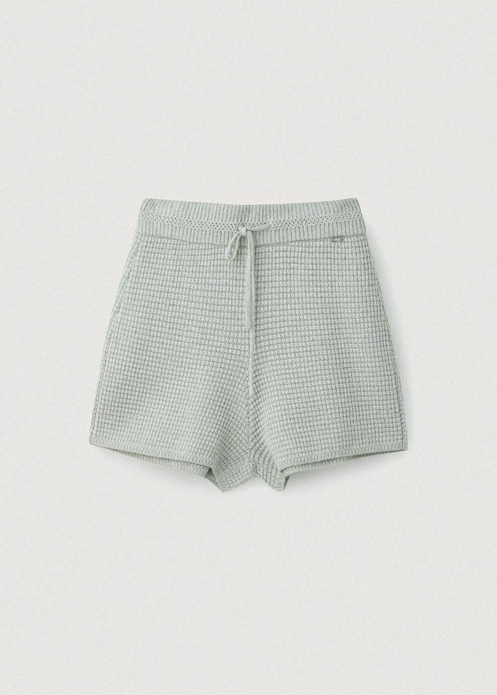 Korean paper yarn crochet shorts_Sea salt