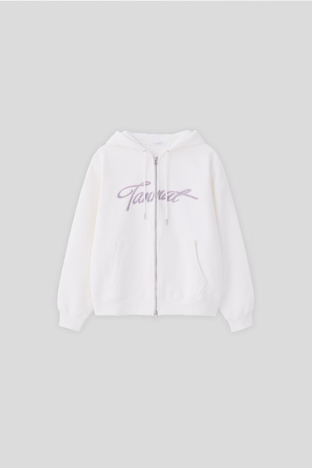 (1st re-stock) T/T Logo two-way hoodie (white)