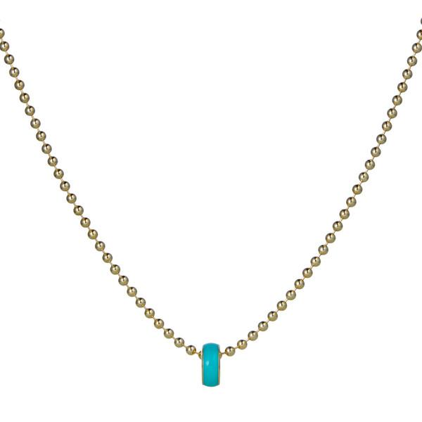Single Ring Necklace (Mint Enamel)