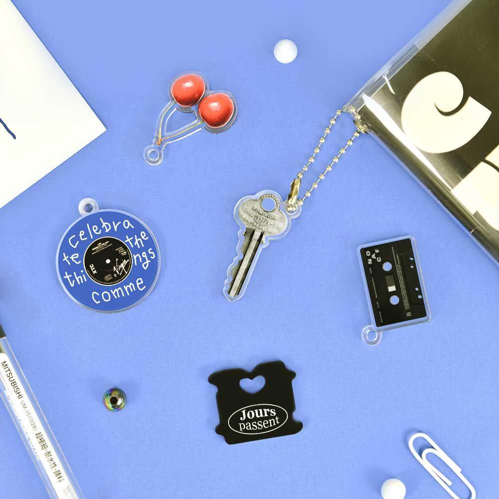 메이드바이 블랙 레드 블루 아크릴키링 7종 레코드 체리