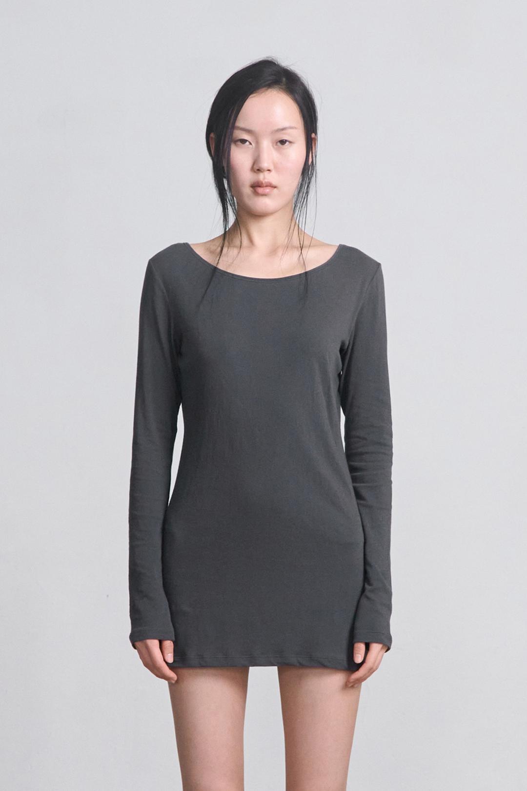 Soft Long Top _ Charcoal