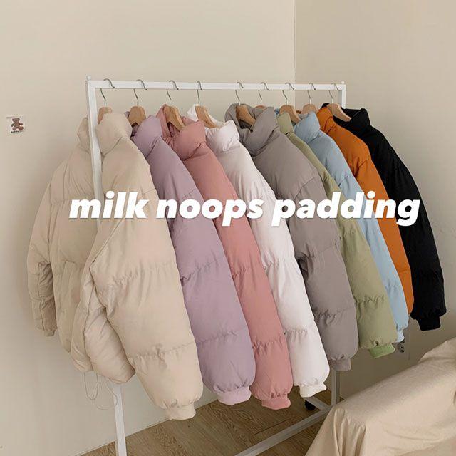 [충전재빵빵!/따뜻해요] 루즈핏 밀크 눕스 웰론패딩 숏패딩 (9color)_321g