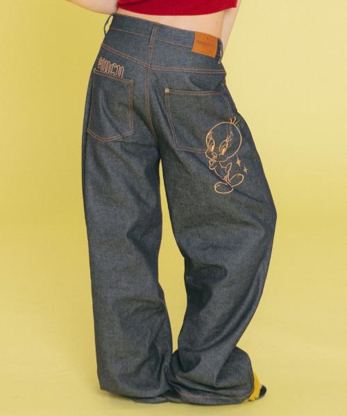 네스티팬시클럽(NASTY FANCY CLUB)  [FANCY X TW] 트위티 오버와이드 생지 데님 팬츠 (DEEP BLUE)_F24TW2020 - 사이즈 & 후기 | 무신사