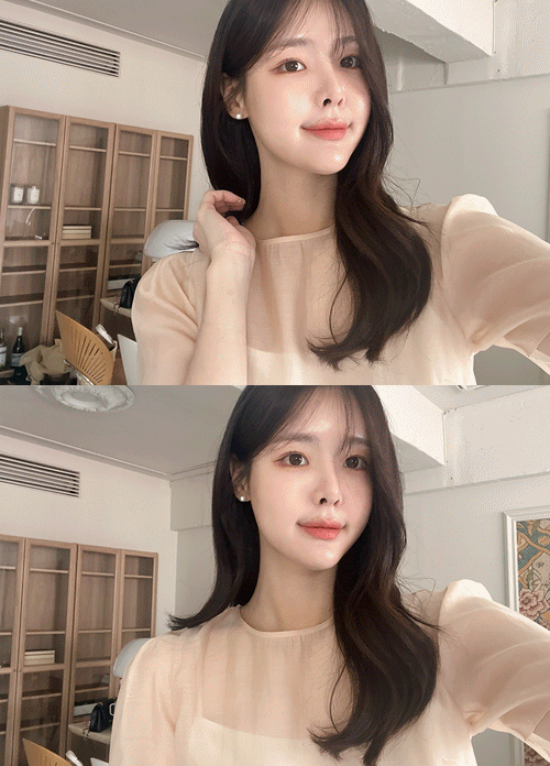 [모델소장/슬립set/하객룩/데이트룩] 메이 시스루 반팔 블라우스(3colors)