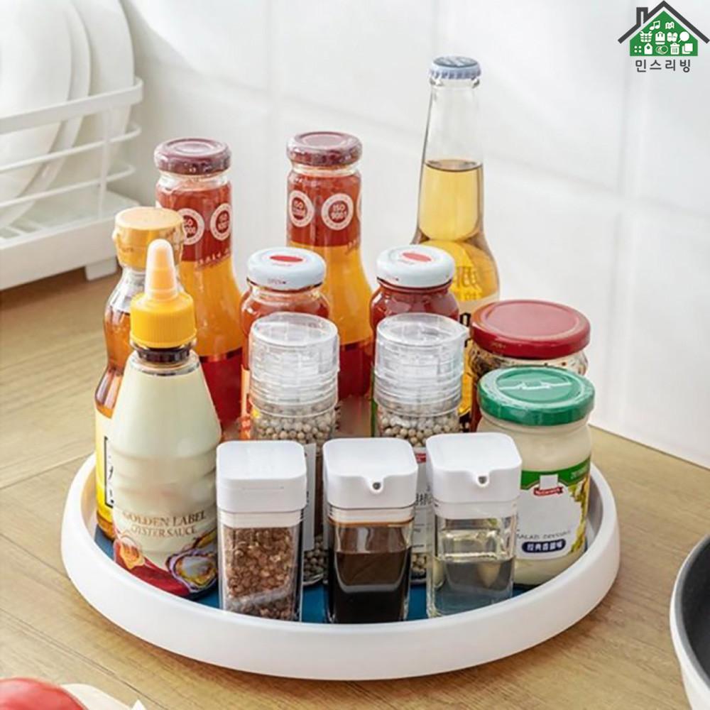 다용도 양념통 정리대 회전트레이 냉장고정리대 소