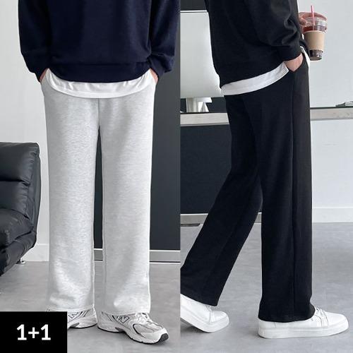 [1+1] 데일리 남녀공용 밴딩 롱 와이드 트레이닝 팬츠 5290