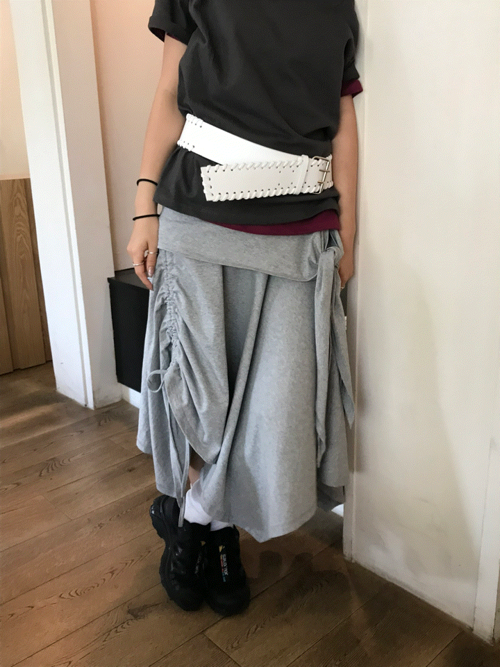 low shirring layer unbalanced sk (2 color)