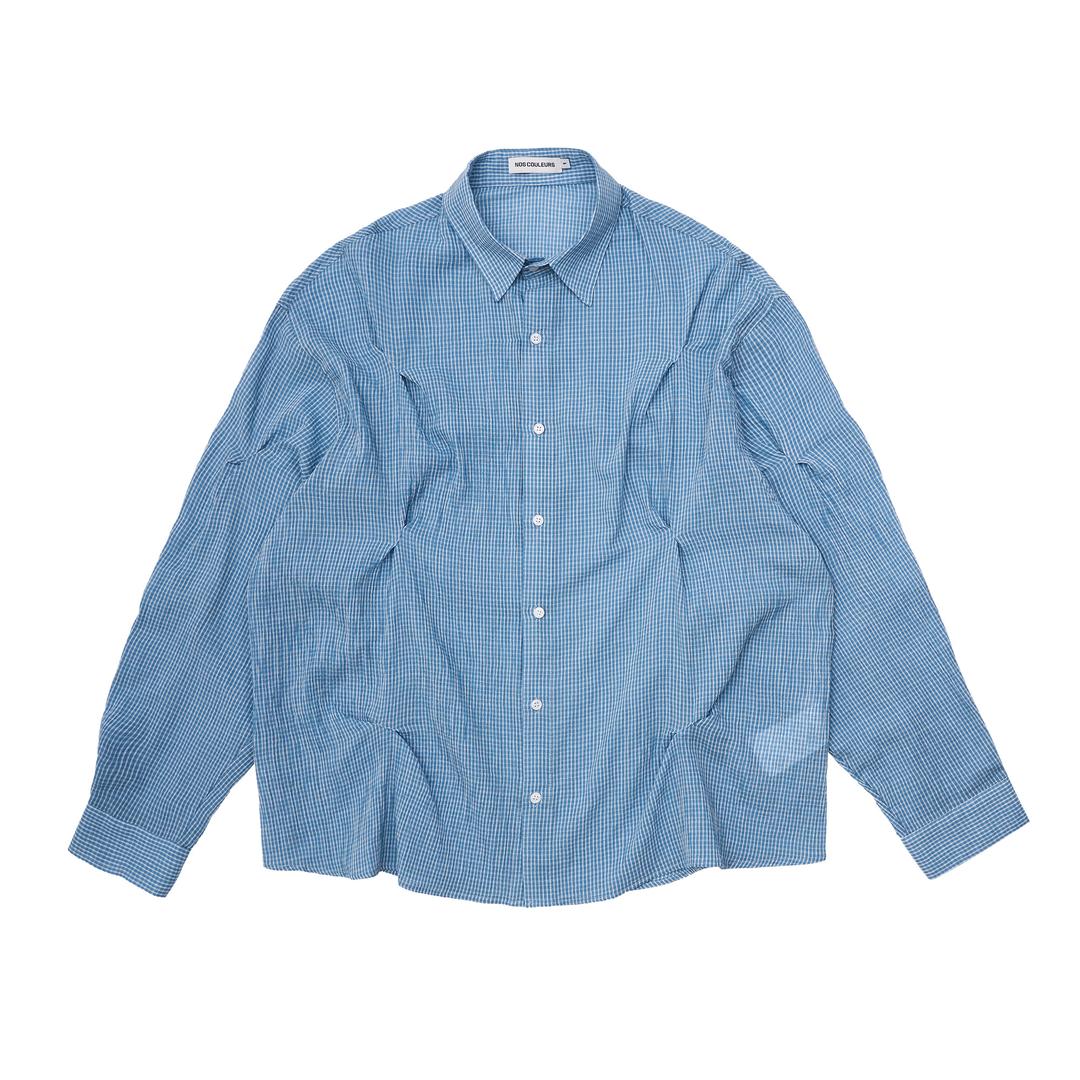 SUMMER CHECK BITE SHIRTS SKY