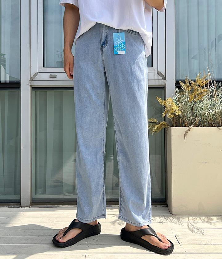 [-5도] 쿨링 아이스 모찌 세미와이드 데님팬츠