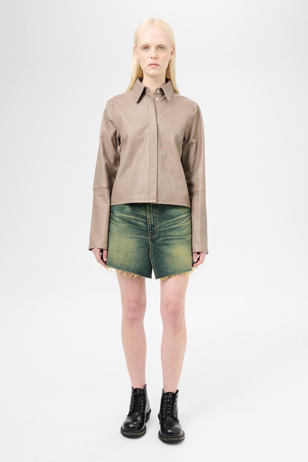 Auto Shirt 70S Grey Velvet Lamb Skin
