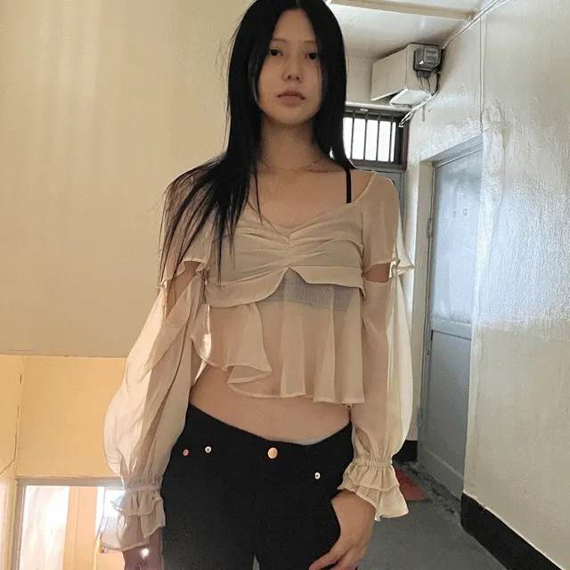 [MADE] Unbal chiffon blouse