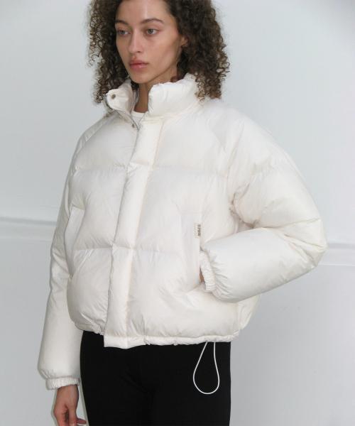 Beige Label Crop Puffer Jacket - White