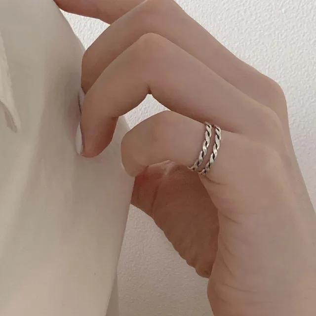 실버925 유화 꼬임 두줄 애끼 오픈반지