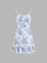 Toile de Jouy Ruffle Mini Dress