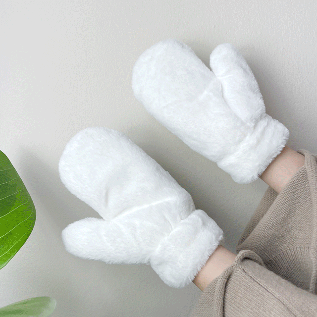 퍼 벙어리 장갑 겨울 털 장갑