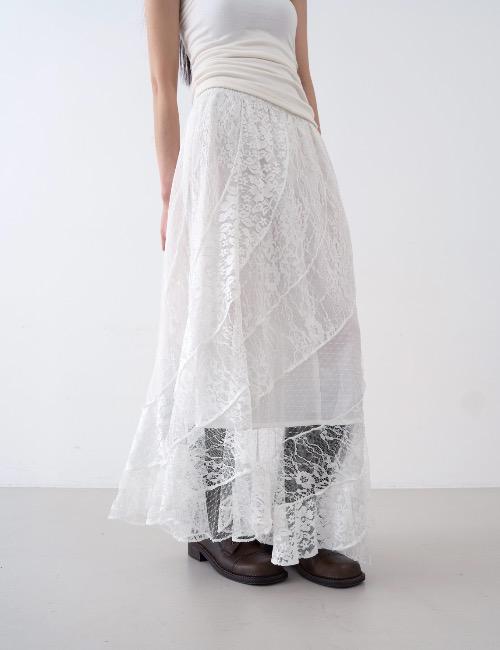 lace wave long skirt