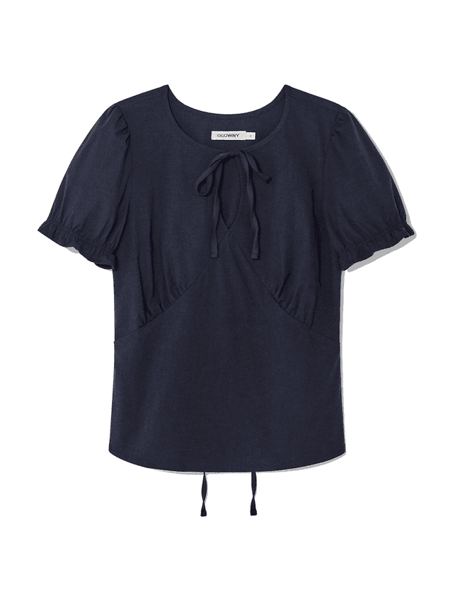 LILY PUFF BLOUSE TOP (NAVY)