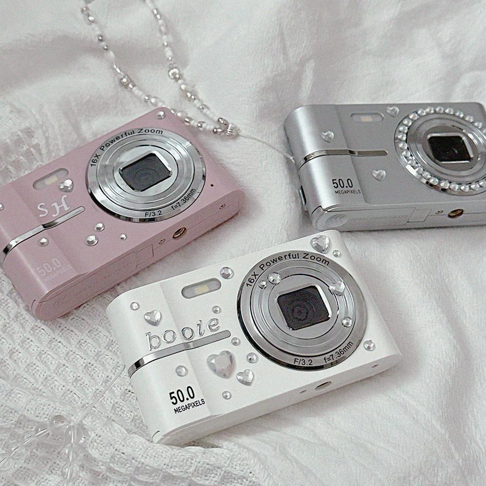 부이 Y2K 감성 레트로 디지털 카메라 + 큐빅 스티커