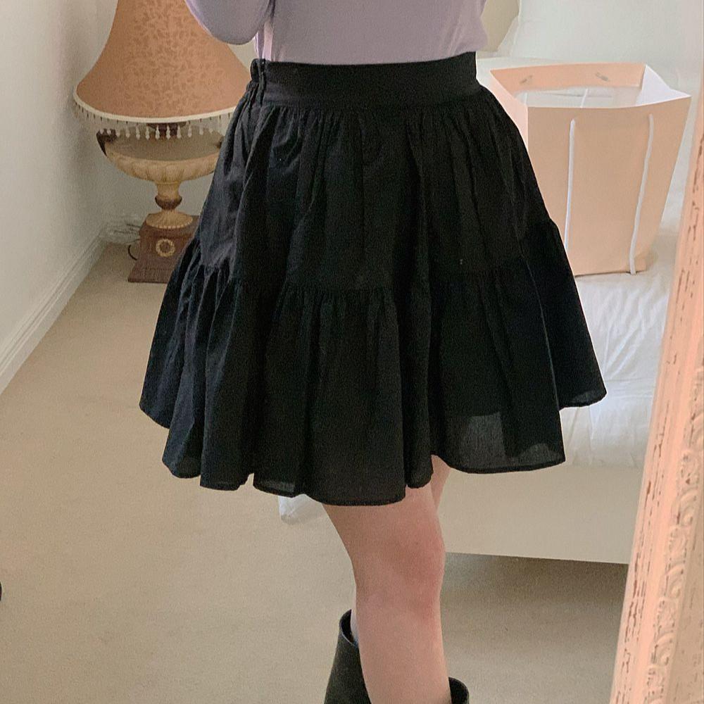 봄 코튼 프릴 미니 플리츠스커트 캉캉스커트