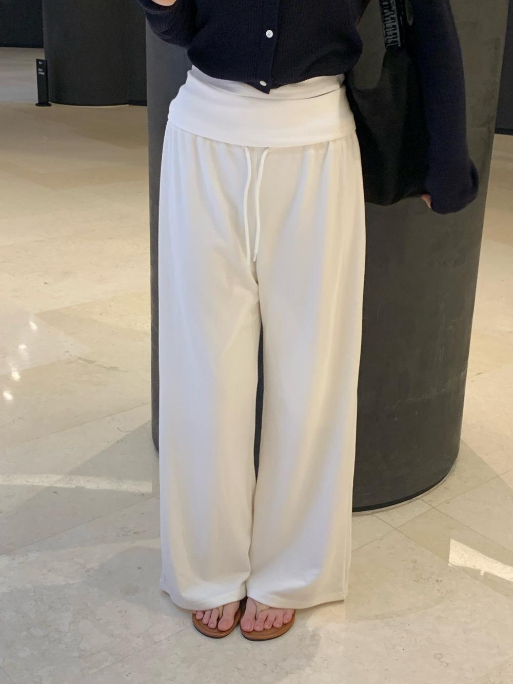 wide rib training pants_white