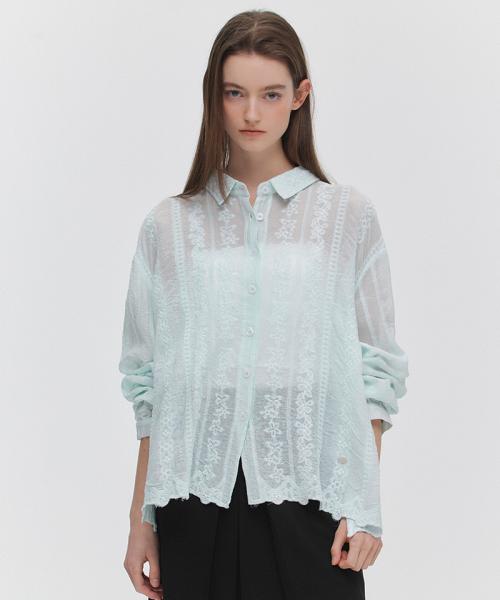 레이스 스트라이프 셔츠(MAGASH05MSB)