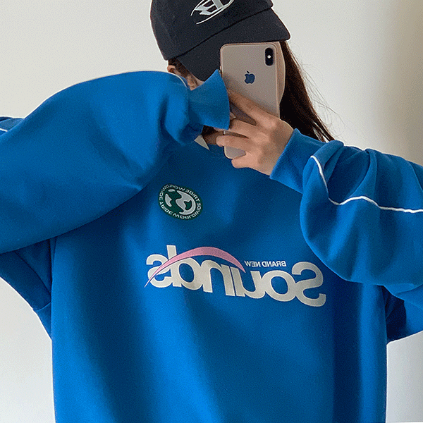 사운즈 박시핏 맨투맨 - mtm(남녀공용,오버핏,루즈핏,통통,가을신상,겨울신상,블록코어룩,남자맨투맨,커플룩)[무료배송]