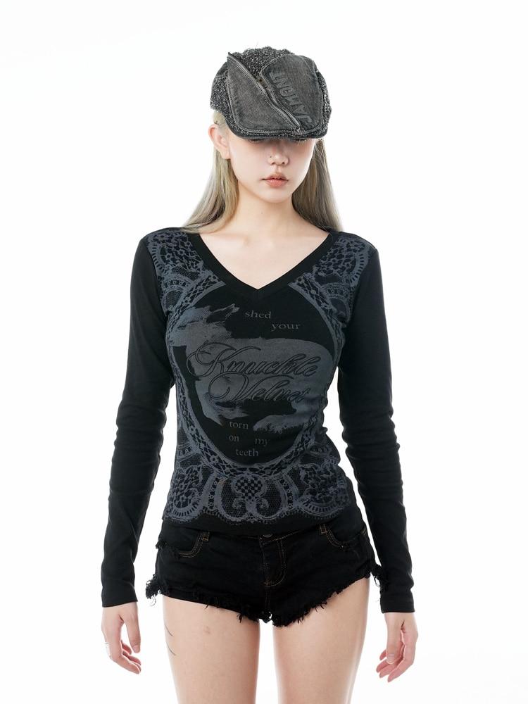 Gods Plan Retro animal visual print long sleeve