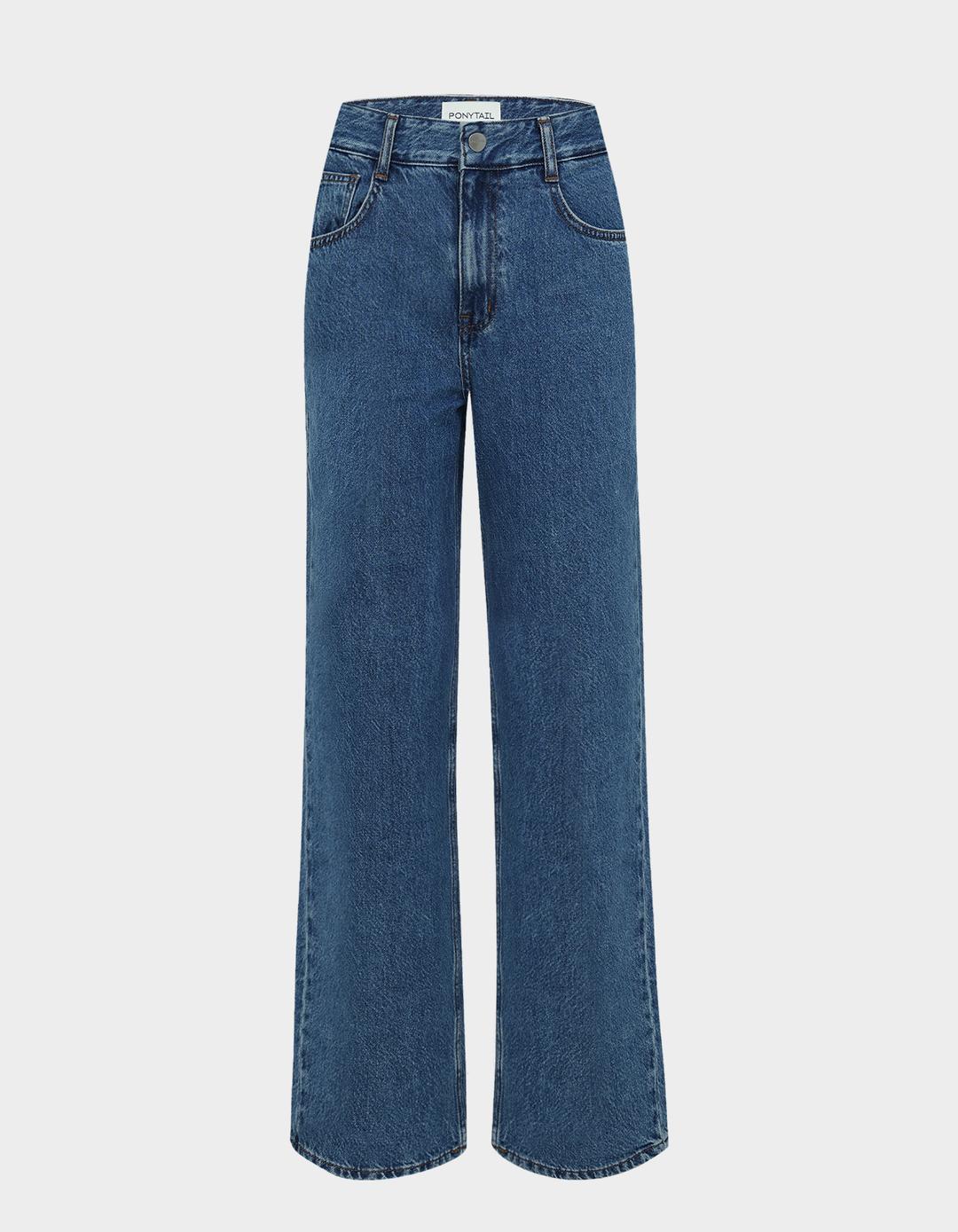 [2nd Re-Order XS, S사이즈 4/23 예약배송] Born BELLA Loose-fit Jeans (Medium Blue)