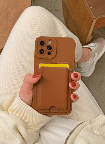 (20%할인) 카드 포켓 하단 오픈 부착형 (PU가죽카드지갑)