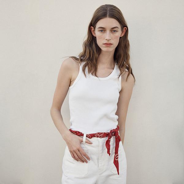 RCP Ribbed Sleeveless, White