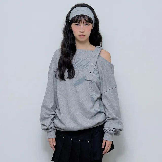 원숄더 버클 스웻셔츠 (MELANGE GRAY) F24ZB063