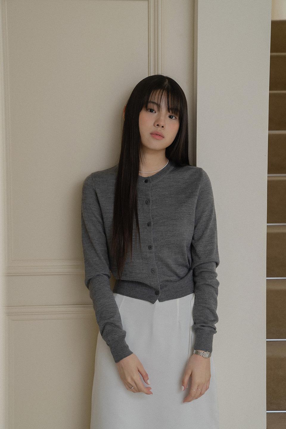 Classic cardigan_chacoal *4/30 출고예정