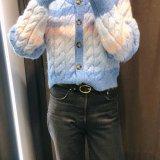 자라 블루멀티 케이블 니트 가디건