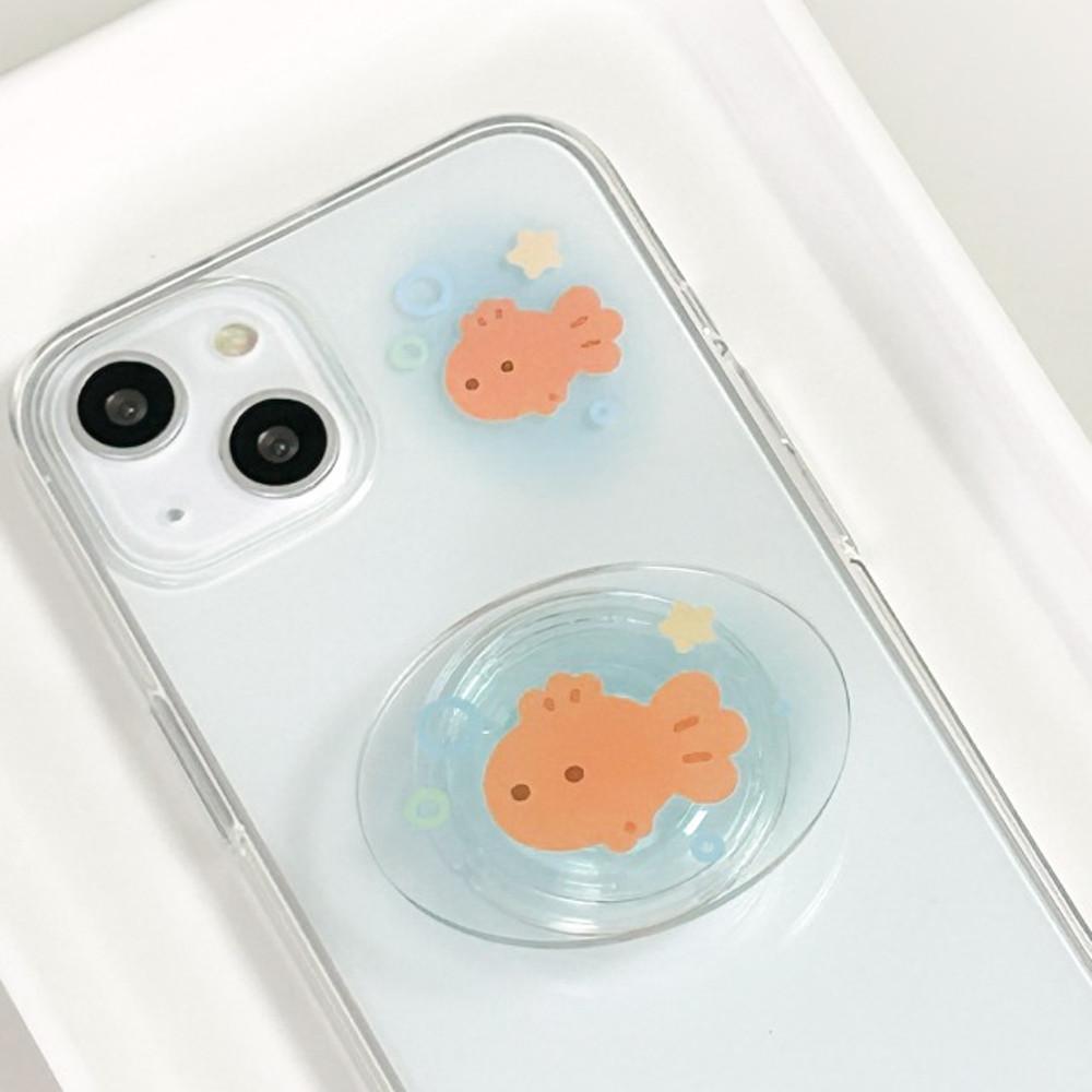 금붕어 어항 여름 젤하드 젤리 투명 아이폰 14 13 갤럭시 S23 핸드폰 케이스 폰케이스 : 모나니 스튜디오