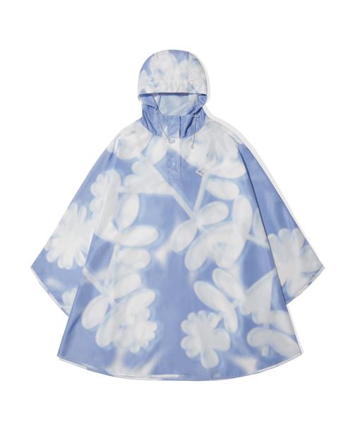 [X MINJUKIM] FLORAL GRAPHIC PACKABLE PONCHO - 3 colors