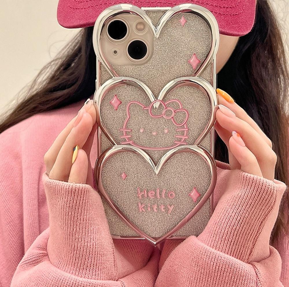 Kitty Silver Heart Case 키티 실버 하트 케이스