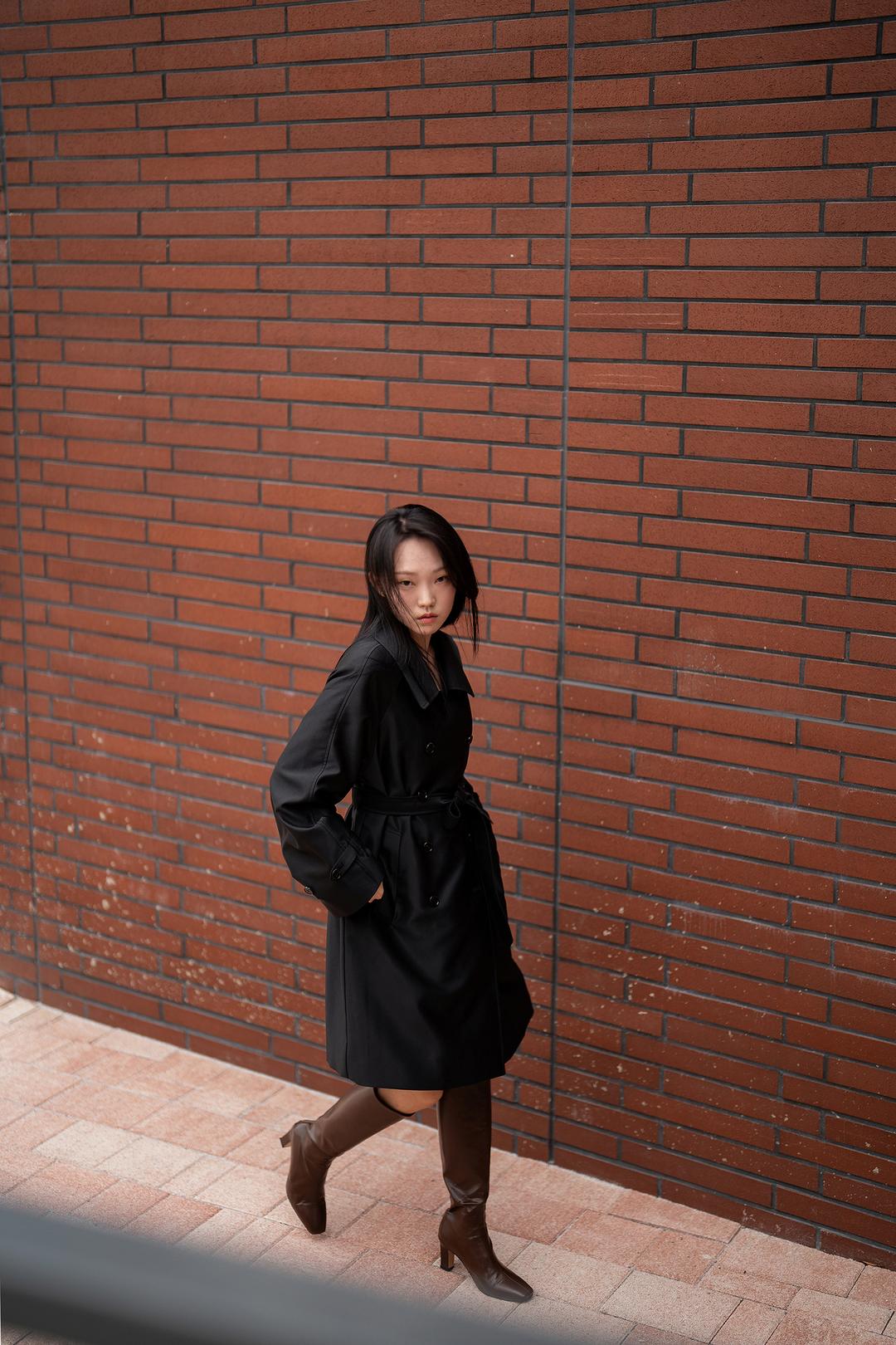 Monet_기모 트렌치코트 (Black)