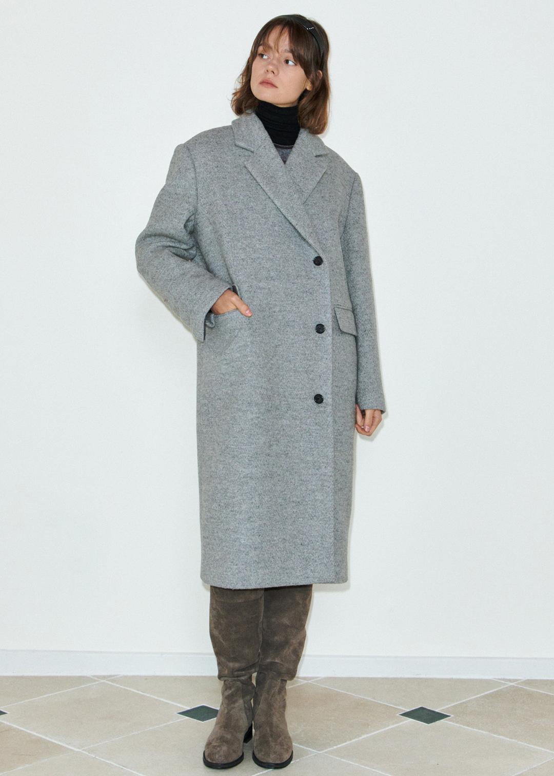 Hidden long coat (gray)